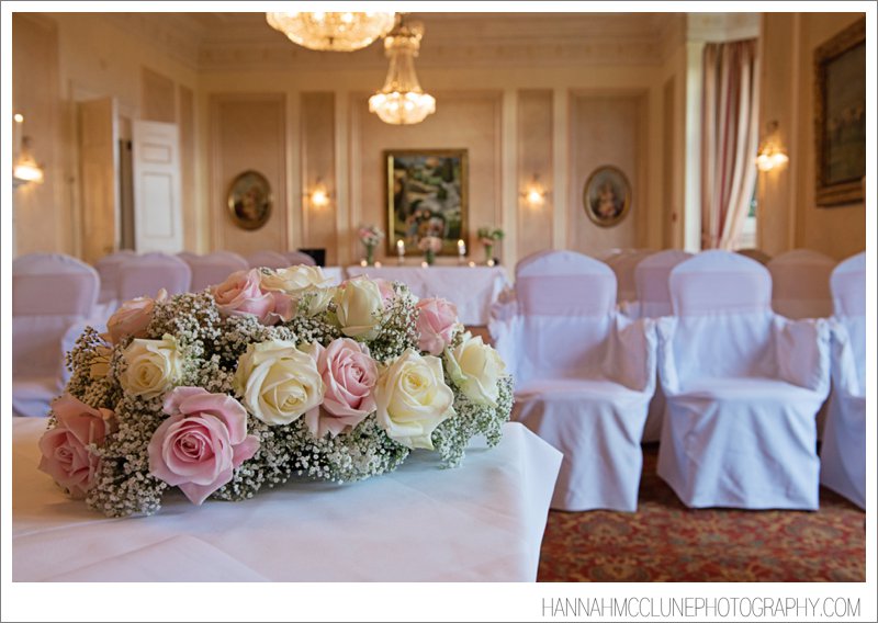 Danesfield House wedding photography autumn ceremony room