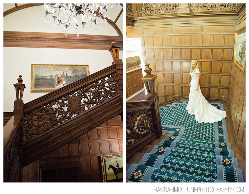 Danesfield House wedding photography autumn ceremony stairs