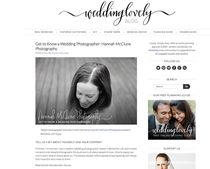 Wedding Lovely blog interview with Hannah McClune